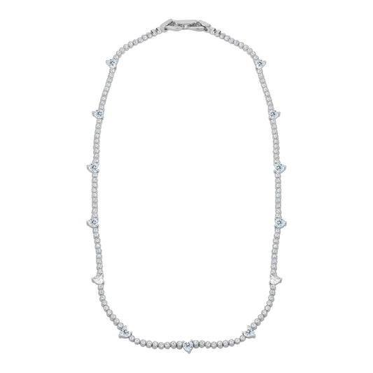 LUXE CLEAR HEART TENNIS NECKLACE