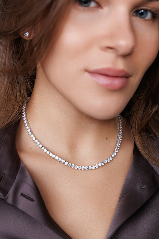 TWO PRONG TENNIS NECKLACE