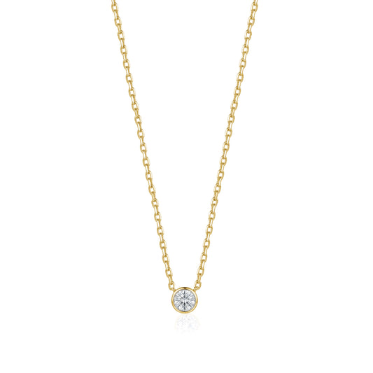 ROUND SOLITAIRE BEZEL NECKLACE
