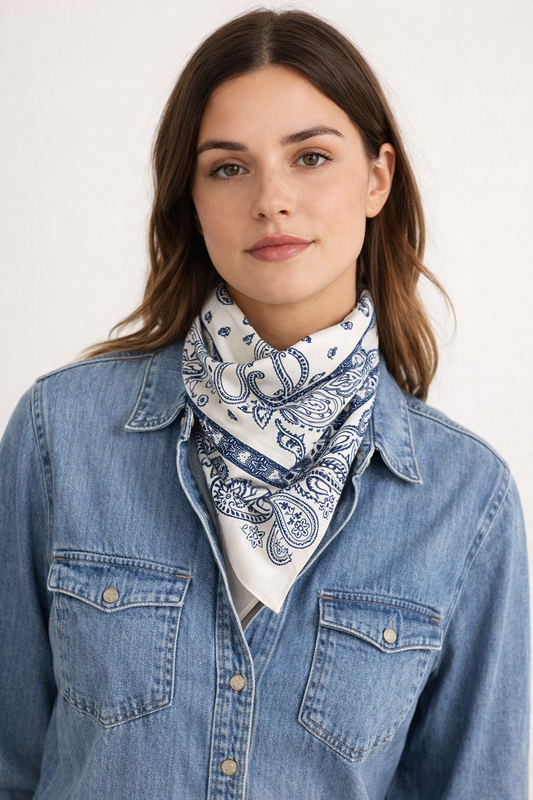 SATIN FEEL PAISLEY BANDANA