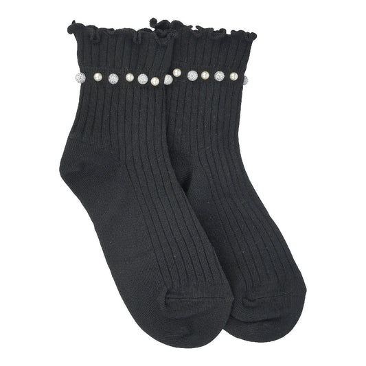 SHORT FRILL CRYSTAL BALL SOCKS LIMLIM