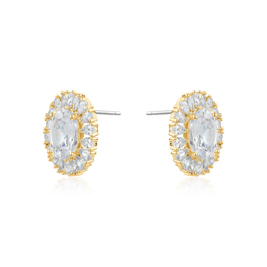 OVAL CUT HALO EARRING