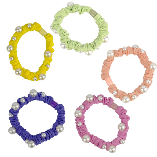 BRIGHT PEARL SCRUNCHIE BUNDLE OF 5