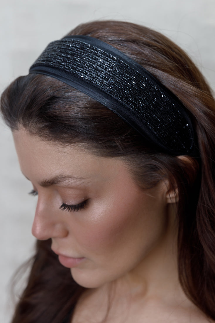 BLACK SEQUINS BANDEAU Limlim fashion accessories
