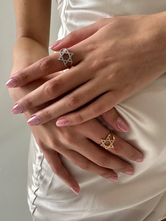 STAR OF DAVID CUBIC RING