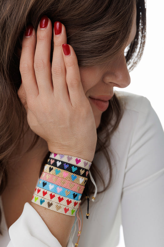 BEADED HEARTS BRACELET