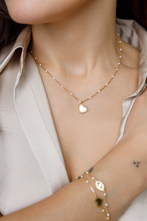 Rosary heart necklace Limlim fashion accessories