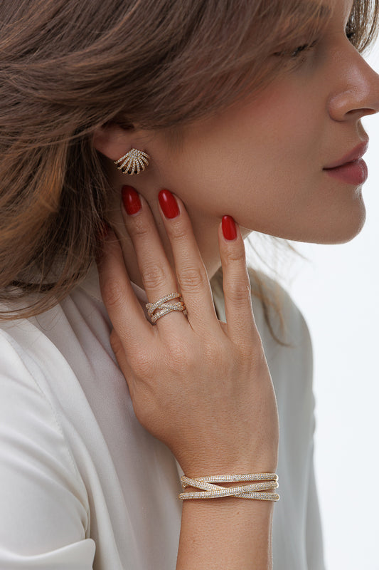 CRISS CROSS CRYSTAL RING