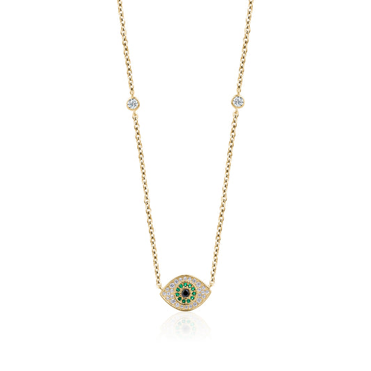 EMERALD EYE EVIL EYE NECKLACE