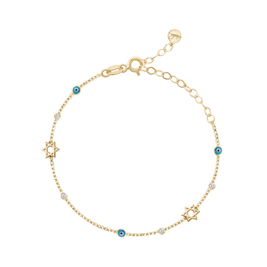 MINI EVIL EYE MAGEN DAVID BRACELET