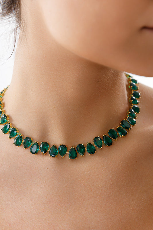 PEAR SHAPE TENNIS NECKLACE