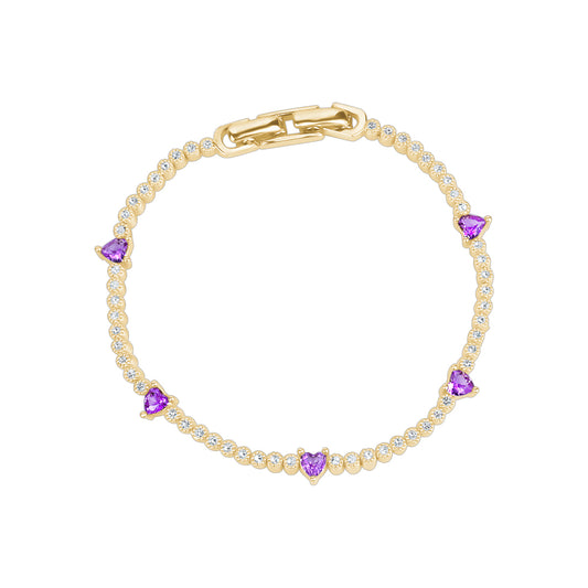 LUXE PINK HEART TENNIS BRACELET