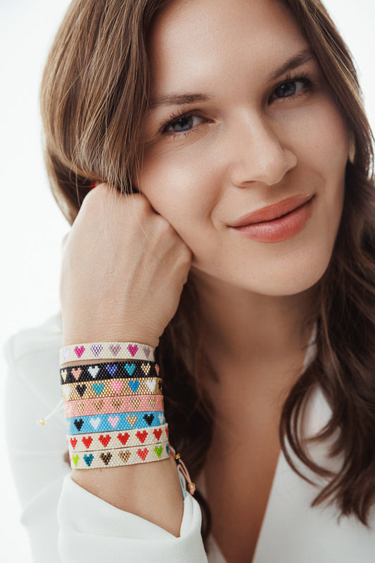 BEADED HEARTS BRACELET