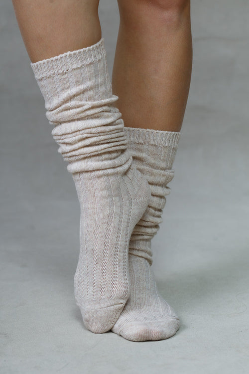 LONG CASHMERE BLEND SLOUCH SOCKS Limlim fashion accessories