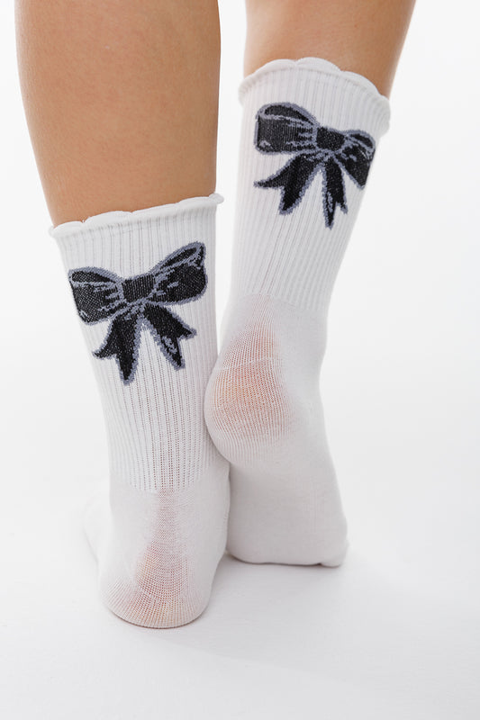 VINTAGE FRILL BACK BOW SOCKS