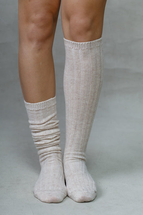 LONG CASHMERE BLEND SLOUCH SOCKS Limlim fashion accessories