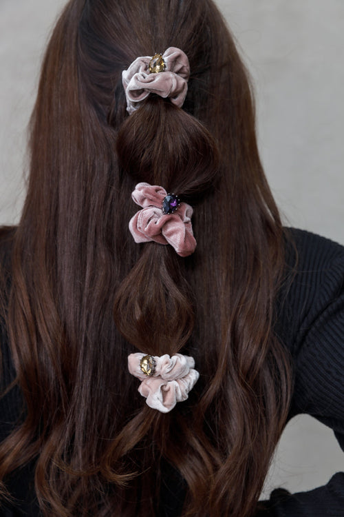 PEAR SHAPE CRYSTAL SCRUNCHIE Limlim fashion accessories