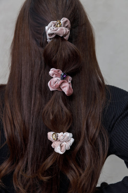 PEAR SHAPE CRYSTAL SCRUNCHIE Limlim fashion accessories
