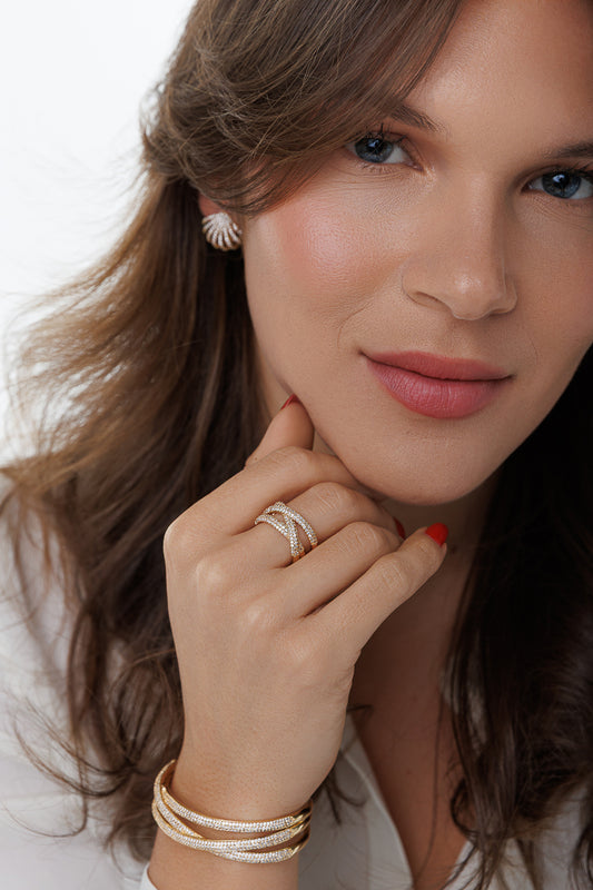 CRISS CROSS CRYSTAL RING