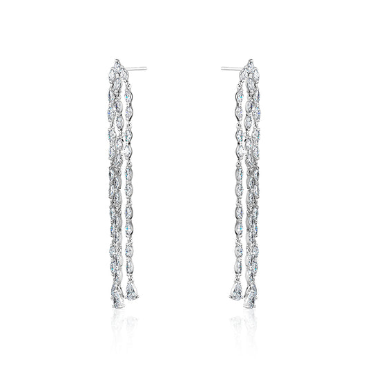 3-TIER CRYSTAL DROP EARRINGS