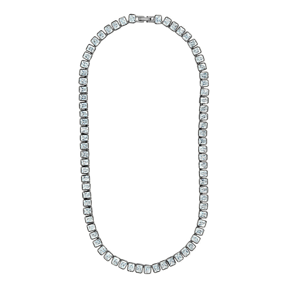 EMERALD CUT TENNIS NECKLACE Limlim fashion accessories