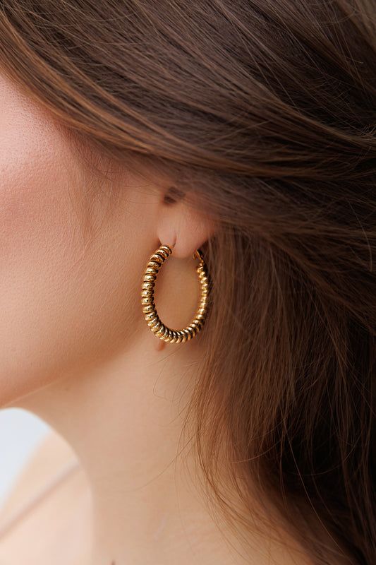 CABLE HOOPS EARRINGS