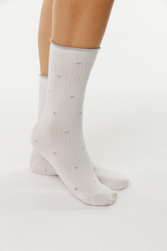 LIGHT FRILL SMALL HEART SOCKS