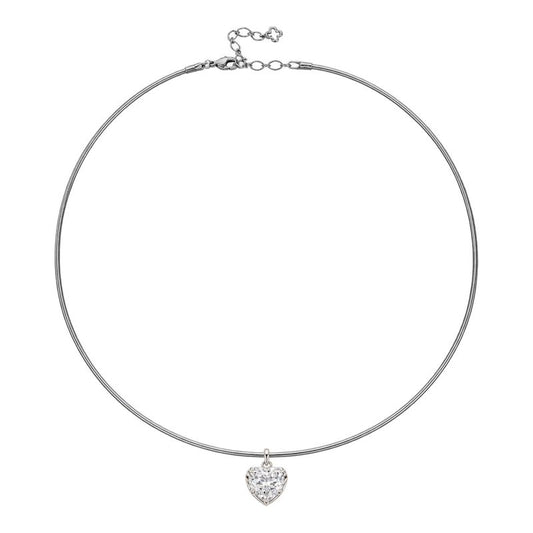 CRYSTAL HEART WIRE NECKLACE