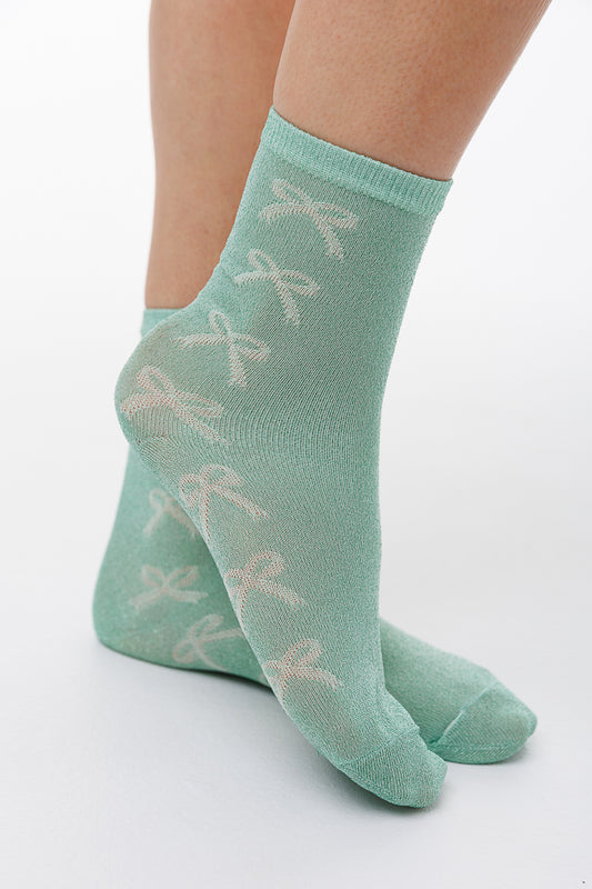 SHINY BOW SPARKLE SOCKS