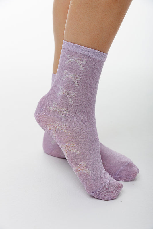SHINY BOW SPARKLE SOCKS