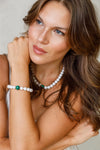 MALACHITE PEARL NECKLACE AND BRACELET Limlim fashion accessories