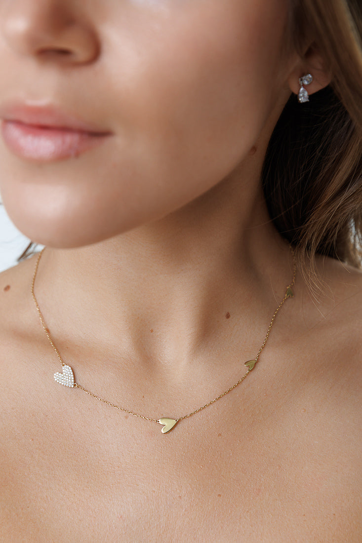 CRYSTAL ASCENDING HEART NECKLACE sistrbrand