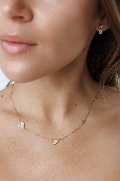 CRYSTAL ASCENDING HEART NECKLACE sistrbrand