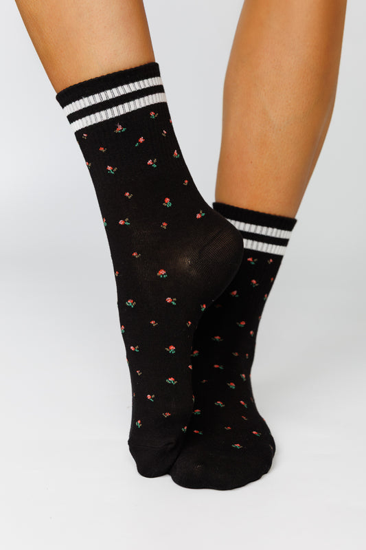 CREW FLORAL RIBBED SOCKS