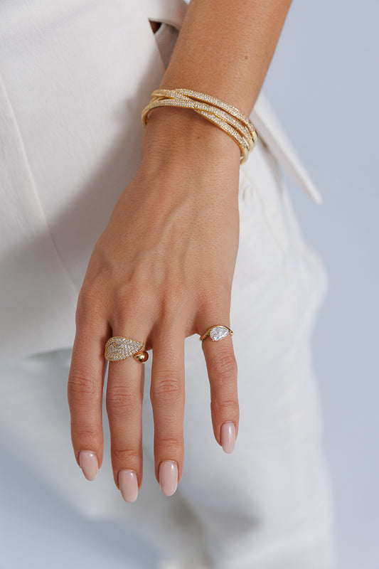 PEAR SHAPE PINKY RING