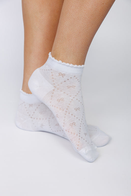 POINTELLE BOW SOCKS