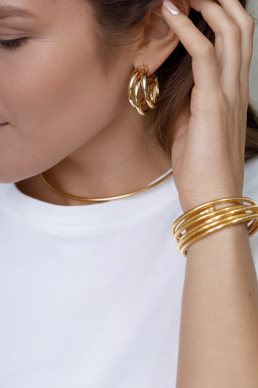 THREE TIER LAYERED BOLD HOOP