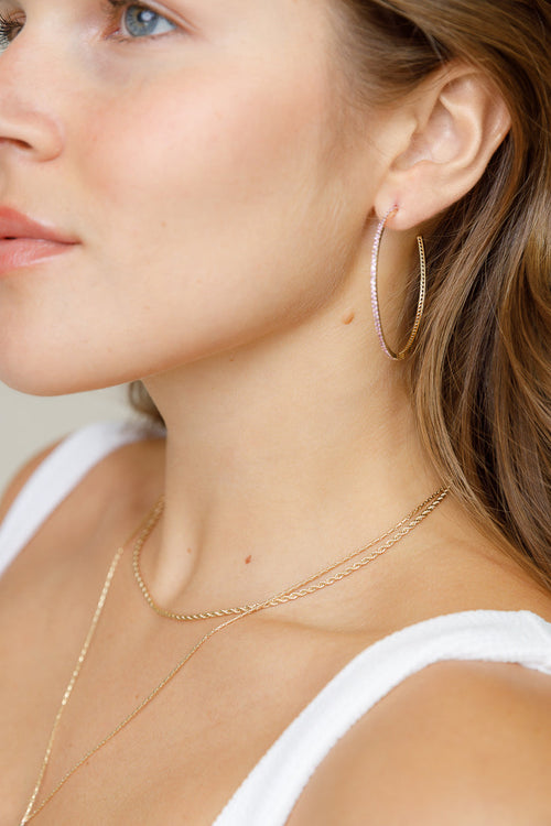 THIN CRYSTAL HOOPS Limlim fashion accessories