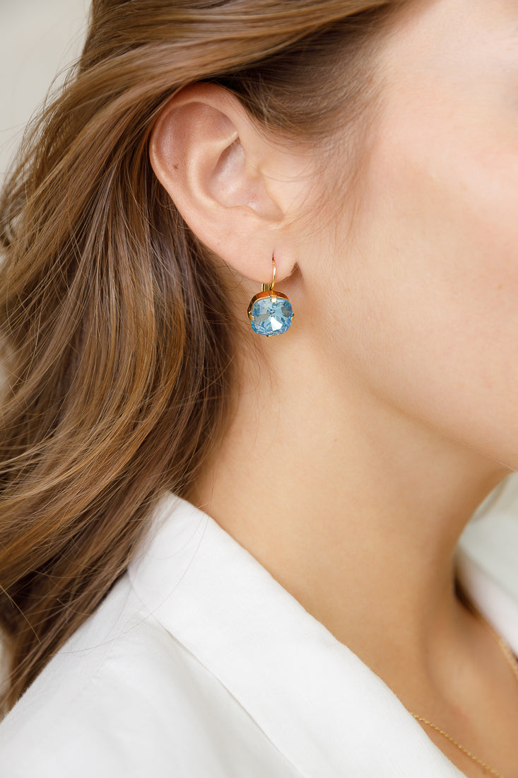 SWAROVSKI SQUARE TOPAZ HOOPS LIMLIM
