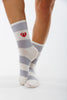 LARGE STRIPE HEART SOCKS