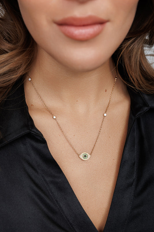 EMERALD EYE EVIL EYE NECKLACE