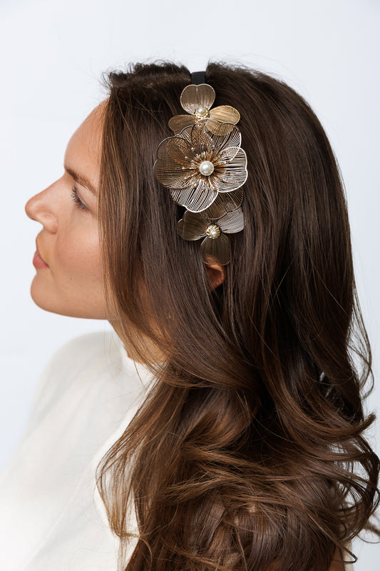 GOLDEN FLOWER FANCY HAIRBAND