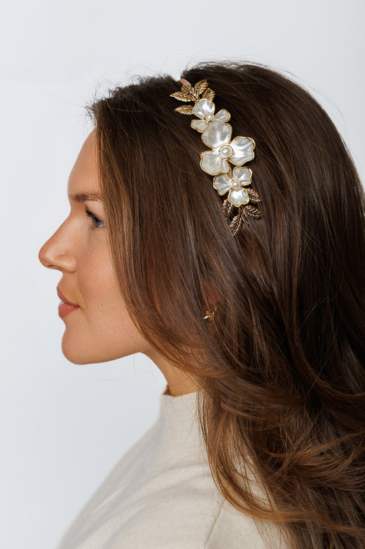 PEARL FLOWER HAIRBAND
