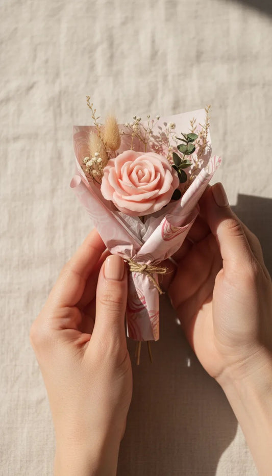 ROSES CANDLE BOUQUET (1 FLOWER BOUQUET)