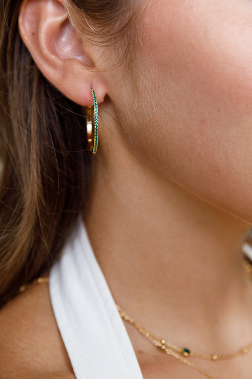 THINNEST PAVE HOOP Limlim fashion accessories