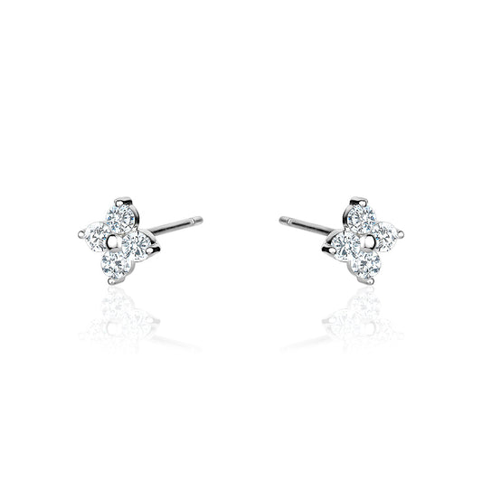 CRYSTAL CLOVER STUD EARRINGS Limlim fashion accessories