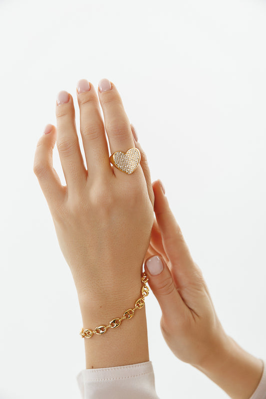 PAVE HEART RING