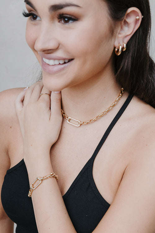 BOX CHAIN CRYSTAL COLAR Limlim fashion accessories