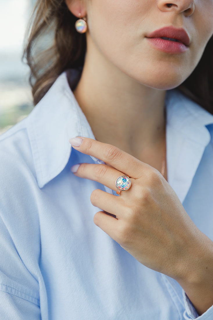 ROSE GOLD AB CRYSTAL RING Limlim fashion accessories