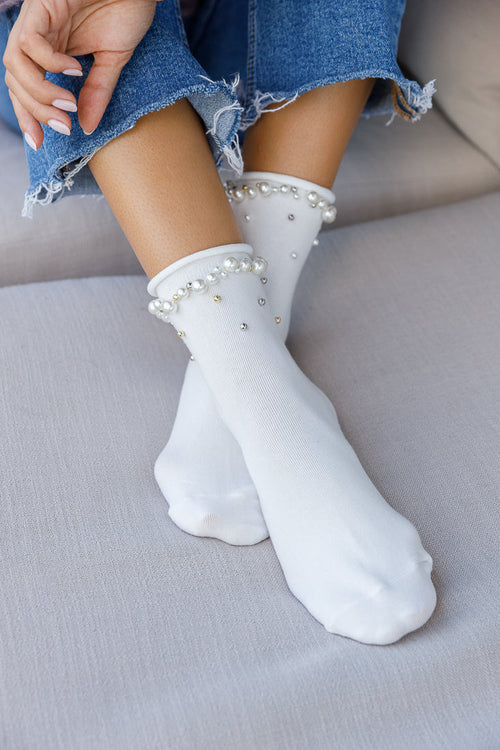 BEADED SHORT SOCKS LIMLIM